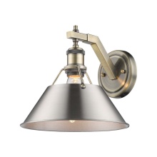 Golden 3306-1W AB-PW - Yep by Golden Lighting Orwell 1-light Wall Sconce in Aged Brass and Pewter shade